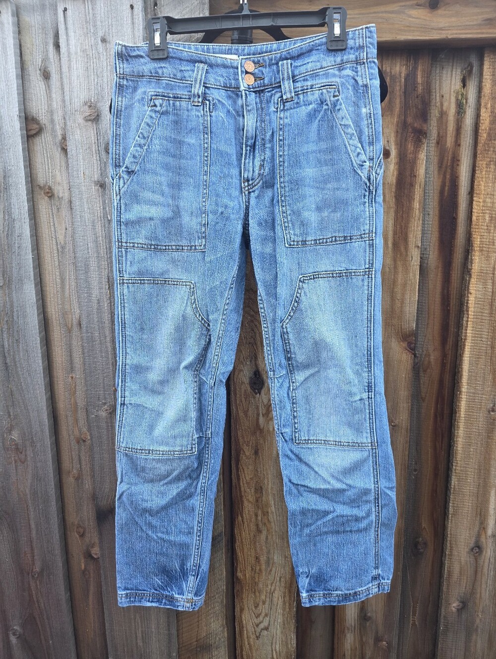 Pilcro /Anthropologie Womens Light Blue Straight Patchwork Jeans